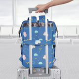 Sunveno Unicorn Diaper Travel Backpack XL With Stroller Straps & Changing Pad - Blue