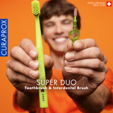 Curaprox Superduo CS 5460 Toothbrush + Duo Holder + Interdental Brush Prime 07 And 09