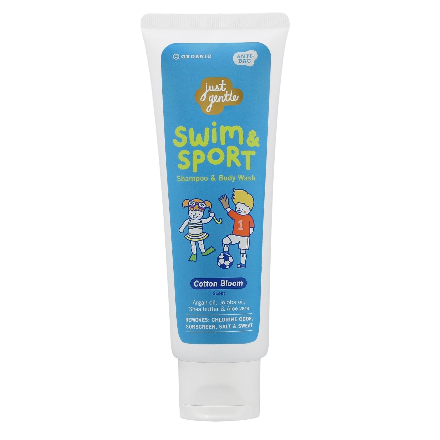 Just Gentle Swim & Sport Shampoo and Body Wash Cotton Bloom - 180ml