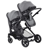 Hauck Atlantic Twin Double Stroller with Reversible Seats, Full Recline - Grey