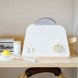 Little Angel Kids Wooden Breakfast Toaster Play Set - White