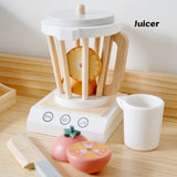 Little Angel Kids Wooden Fruit Juice Blender Play Set - White
