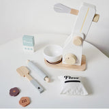 Little Angel Kids Wooden Mixer And Baking Kitchen Play Set - White