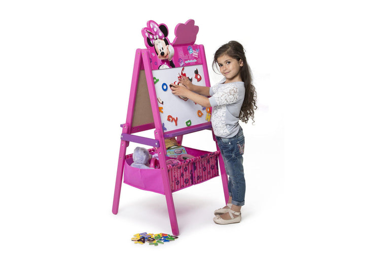 Delta Children Minnie Mouse Wooden Easel With Storage -Double Side