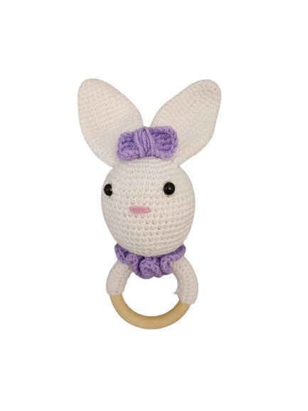 Pikkaboo HeavenlyHugs Miss Rabbit Handmade Crochet Teether