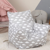 Delsit Bean Chair - Grey with White Clouds