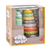 Stem Multicolored Stacking Plastic Rings Tower Set With Mint Top