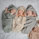 Mushie Hooded Towel Gray - Laadlee