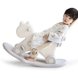 Teknum 2-in-1 Rock Ride On With Push Handle - Unicorn White