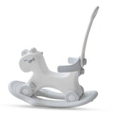 Teknum 2-in-1 Rock Ride On With Push Handle - Unicorn White