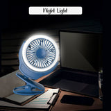 Teknum 2-in-1 Stroller USB Charging Fan With Light - Blue