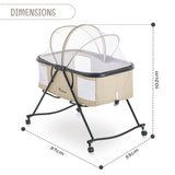 Teknum 3-in-1 Baby Cot/Cradle With Mosquito Net & Wheels – Ivory