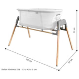 Teknum 3-in-1 Baby Rocker Bassinet/ Infant Crib With Mosquito Net - White