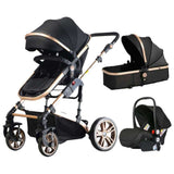 Teknum 3-in-1 Pram Stroller Story Black With Infant Car Seat