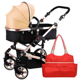 Teknum 3-in-1 Pram Stroller With Sunveno Fashion Diaper Tote Bag - Khaki