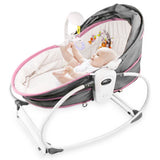 Teknum 5-in-1 Cozy Rocker Bassinet With Awning & Mosquito Net- Pink