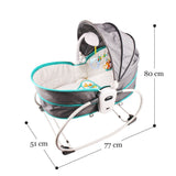Teknum 5-in-1 Cozy Rocker Bassinet With Awning & Mosquito Net- Green