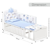 Teknum 7-in-1 Convertible Bedside Crib & Kids Bed With Mattress
