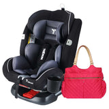 Teknum Evolve 360 Car Seat (0Y-12Y) With Sunveno Fashion Diaper Bag - Grey