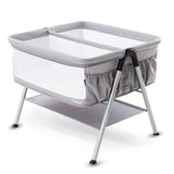 Teknum Fellow 2 Twin Bedside Crib Bassinet - Grey