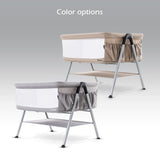 Teknum Fellow 2 Twin Bedside Crib Bassinet - Grey