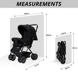 Teknum Reversible Look At Me Stroller With Diaper Bag And Accessories - Black