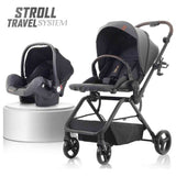 Teknum Stroll-1 Travel System With Reversible Stroller And Compacto Baby Car Seat - Grey