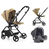 Teknum Stroll 1 Travel System With Reversible Stroller And Compacto Baby Car Seat - Khaki