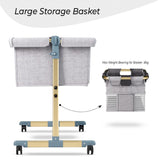 Teknum Sunshine Bedside Crib - Light Grey