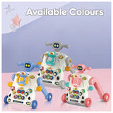 Teknum 3-in-1 Baby Walker Convertible To Learning Table Or Game Panel - Pink