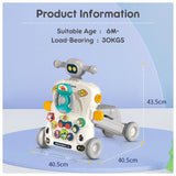 Teknum 5-in-1 Baby Walker Convertible to Learning Table, Game Panel,  Scooter, Or Roller Coaster - Grey