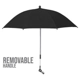 Teknum Universal Stroller Umbrella With Holder Clip Clamp - Black