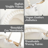 Teknum Infant Wicker Moses Basket With White Waffle Beddings & Rocker Stand - Brown