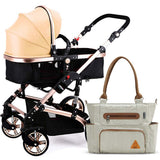 Teknum 3-in-1 Story Pram Stroller And Diaper Bag Bundle - Khaki