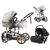Teknum 3-in-1 Pram Stroller Story Grey With Infant Car Seat