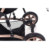 Teknum 3-in-1 Story Stroller Black With Sunveno Diaper Bag - Black & Hooks