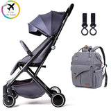 Teknum Grey Travel Lite Stroller With Alameda Diaper Backpack Large - Grey With Hooks