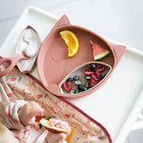 Tidy Tot Silicone Suction Plate with 2 Pots - Foxes