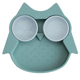 Tidy Tot Silicone Suction Plate with 2 Pots - Owls