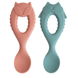 Tidy Tot Silicone Spoon Twin Pack - Fox and Owls