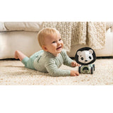 Tiny Love Tiny Rolling Toy George the Lion | Crinkly Mane, Flexible Accordion Body | Encourages Rolling, Crawling & Tummy Time for Babies 3+ Months | Black & White