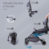 Teknum SLD Travel Lite Stroller Dark Grey With Sunveno Baby Stroller Organizer/Bag - Yellow Wave