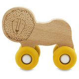 Trixie Wooden Animal Cars With Silicone Wheels - Mr. Lion