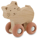Trixie Wooden Animal Cars With Silicone Wheels - Mrs. Cat