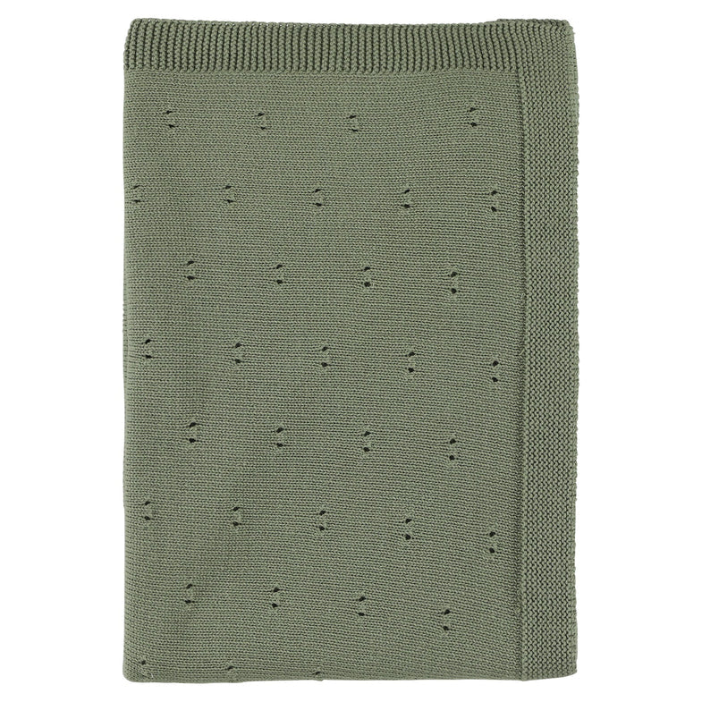 Trixie Knitted Blanket - Olive - Laadlee