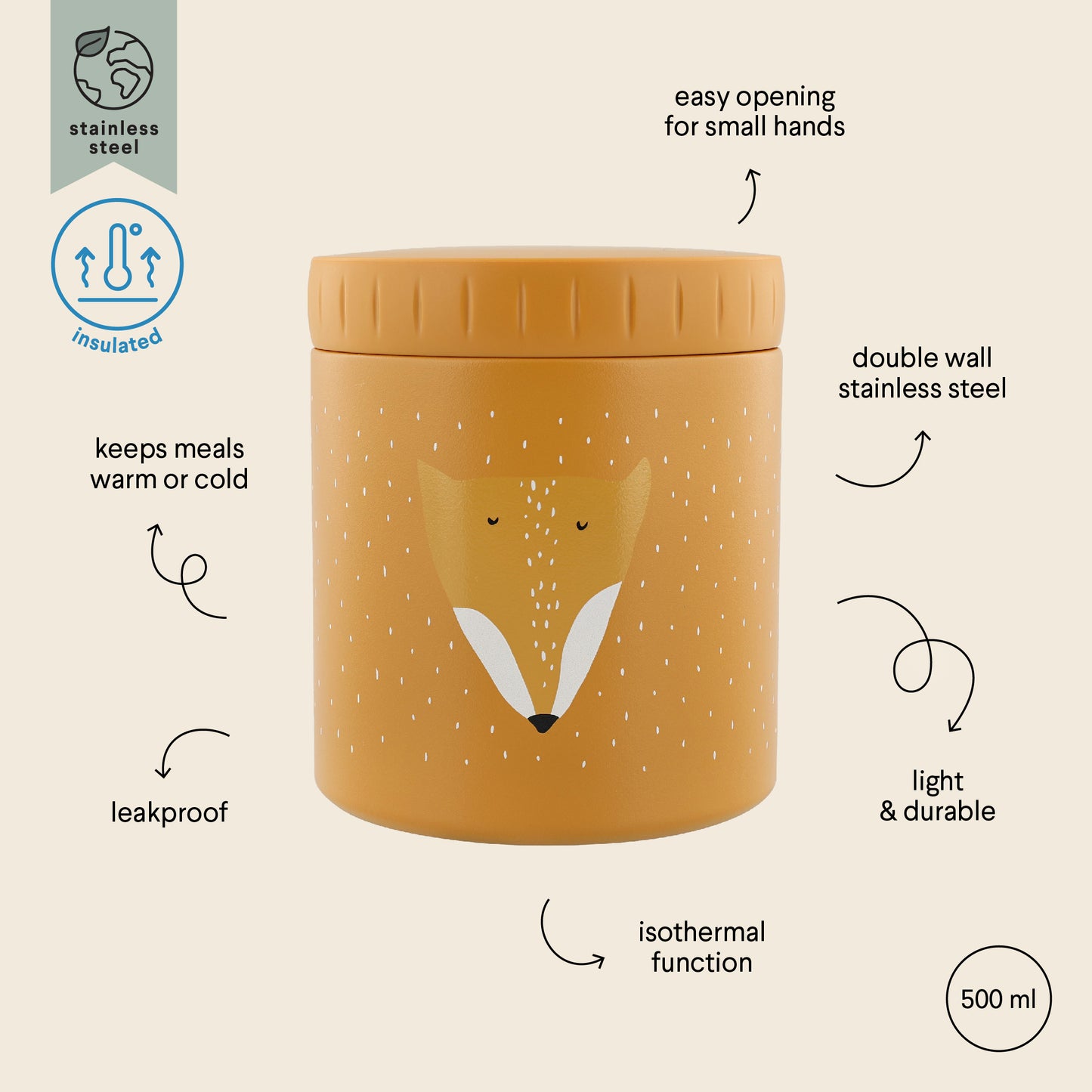 Trixie Insulated Food Jar 500ml - Mr. Fox