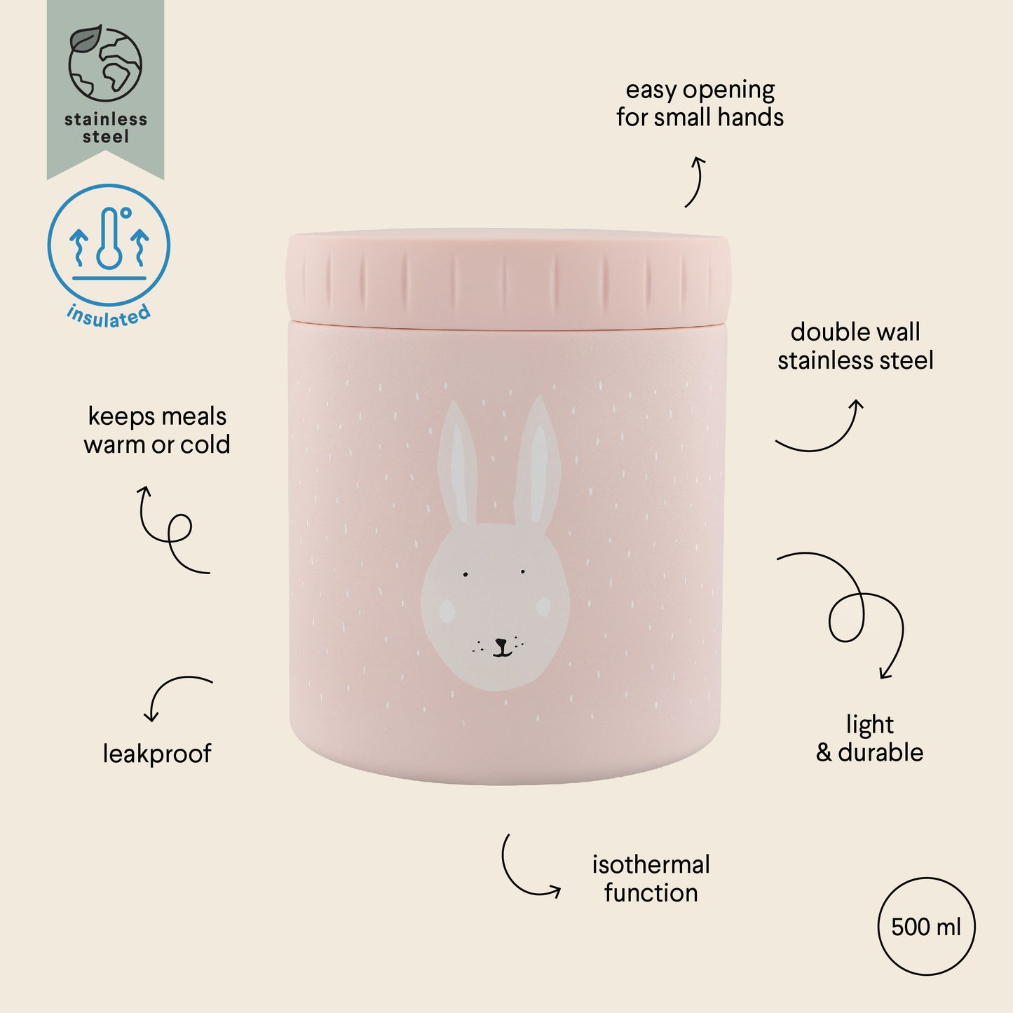 Trixie Insulated Food Jar 500ml - Mrs. Rabbit