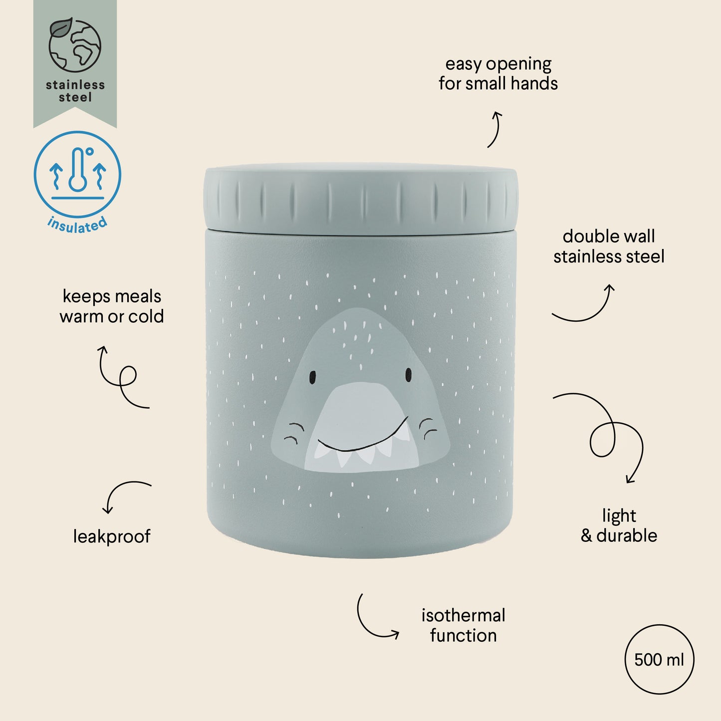 Trixie Insulated Food Jar 500ml - Mr. Shark