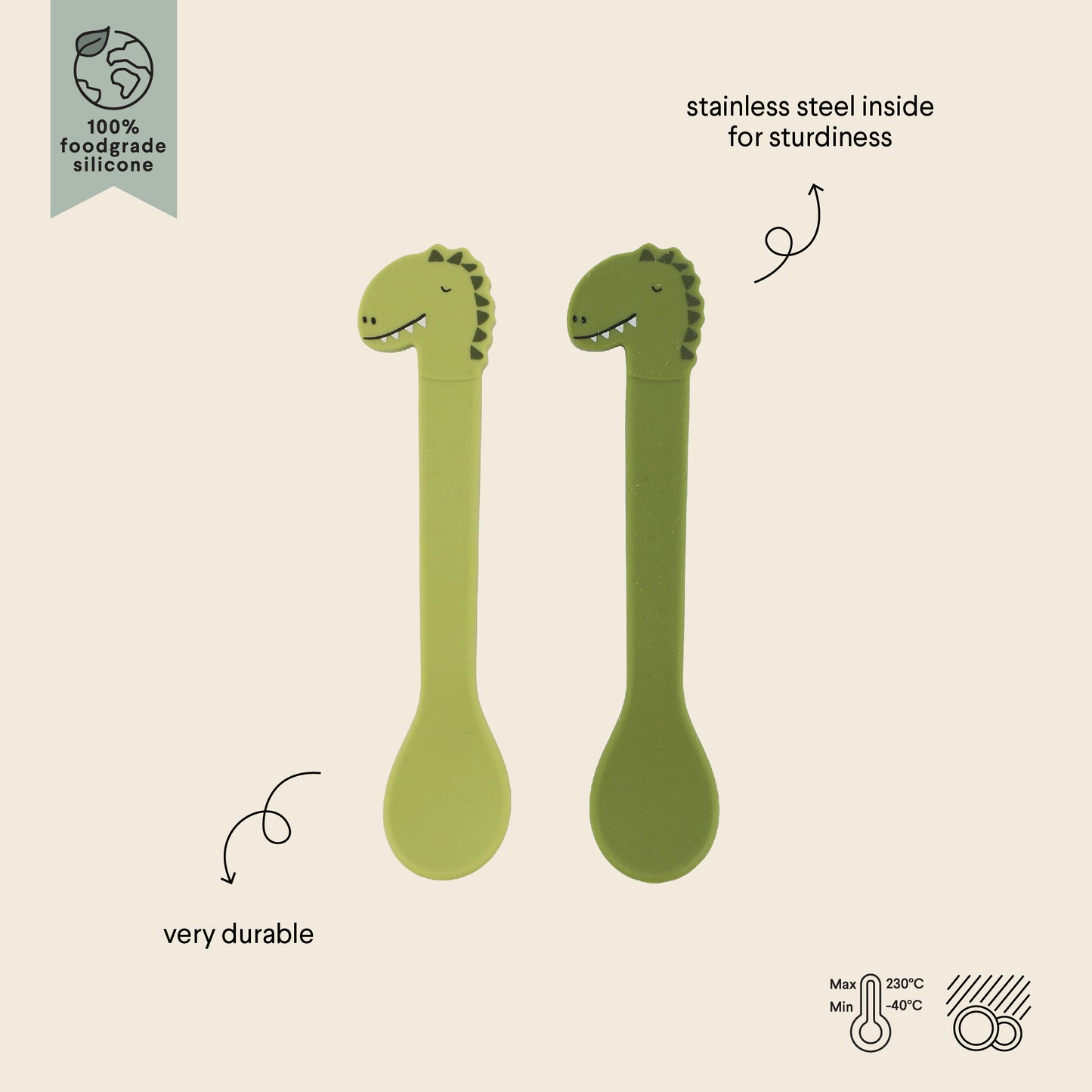 Trixie Silicone Spoon 2 pack - Mr. Dino