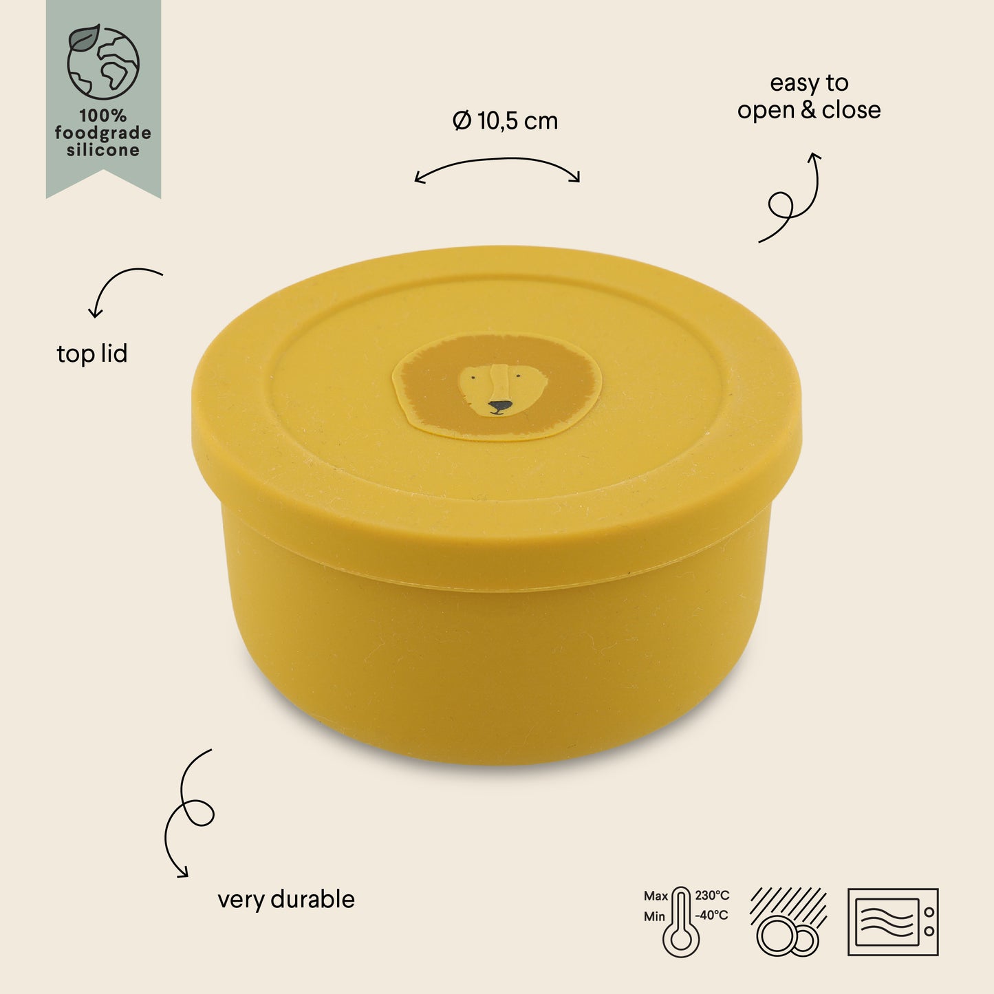 Trixie Silicone Snack Box with Lid - Mr. Lion